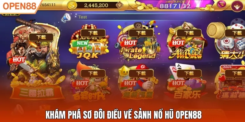 Khám phá sơ đôi điều về sảnh nổ hũ Open88